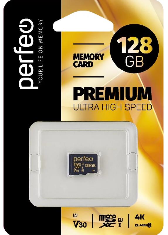 Perfeo microSDXC 128GB High-Capacity (Class 10) UHS-3 V30 w/o Adapter