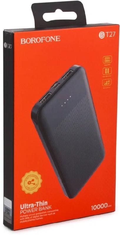 Аккумулятор внешний Borofone BT27, Sea, 10000mAh, цвет: черный