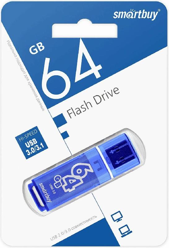 USB 3.0/3.1 накопитель Smartbuy 064 ГБ серия Glossy Тёмно-Синий (SB64GBGS-DB)