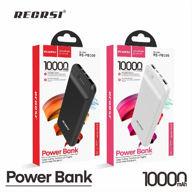 Портативный аккумулятор RECRSI RE PB100 10 000 mAh (Белый)