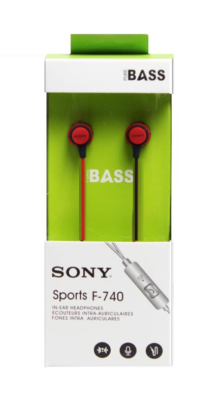 Наушники MP3 &quot;S&quot; Sports F-740 с микрофоном (упаковка - коробка) (Красный)