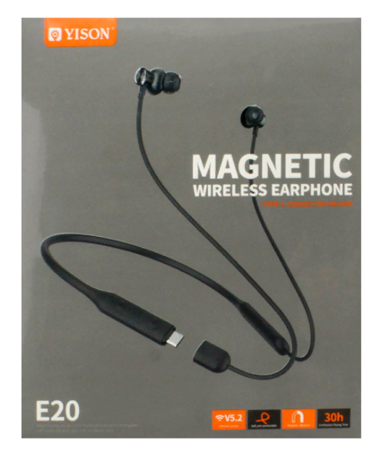 Беспроводные наушники wireless YISON  E20 Bluetooth Sport Magnetic suction (Чёрный)