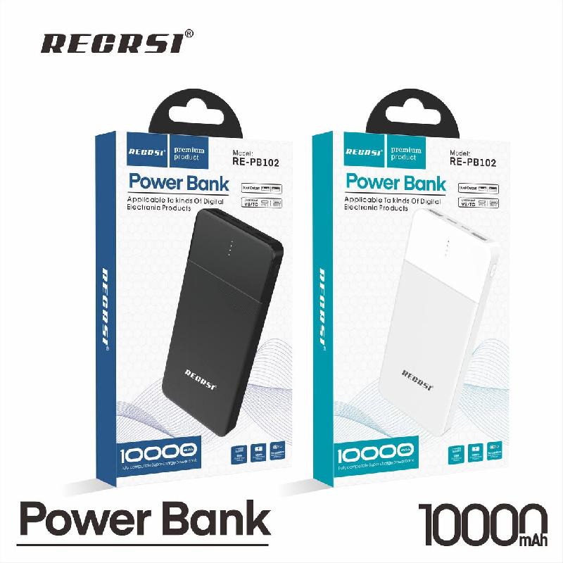 Портативный аккумулятор RECRSI RE PB102 10 000 mAh (Чёрный)