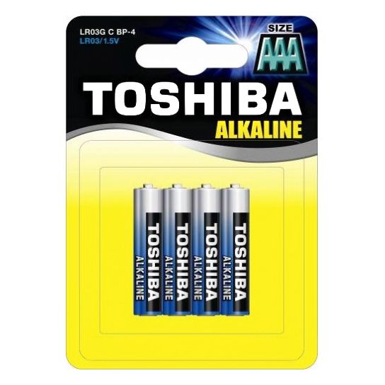 Батарейка алкалиновая Toshiba LR03/4BL AAA Alpha Power  (4 шт. в блистере)