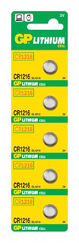 Элемент питания GP CR1216/5BL Li-Ion (5 шт. на блистере)