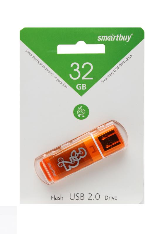 Накопитель USB Flash 32GB SmartBuy Glossy (Оранжевый)
