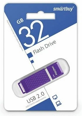 USB 2.0 накопитель Smartbuy 032 ГБ серия Quartz Фиолетовый (SB32GBQZ-V)