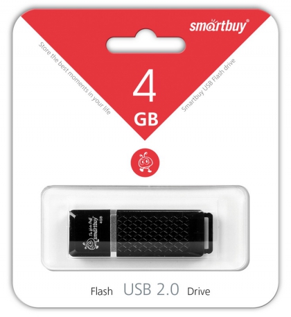 Накопитель USB Flash 4GB SmartBuy Quartz (Чёрный)