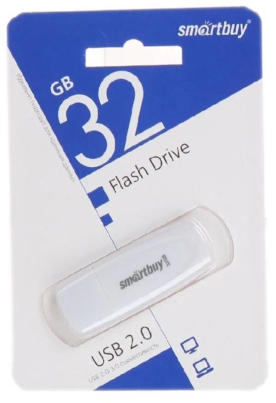 USB 2.0 накопитель Smartbuy 032 ГБ серия Scout Белый (SB032GB2SCW)