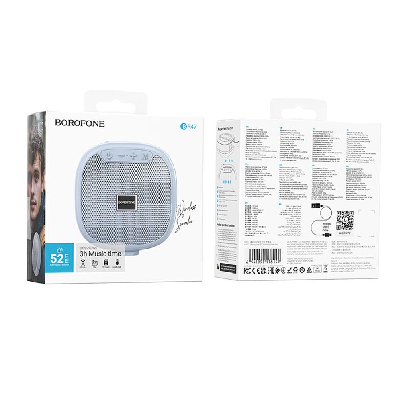 Колонка портативная Borofone, BR47, Star, Bluetooth, цвет: синий