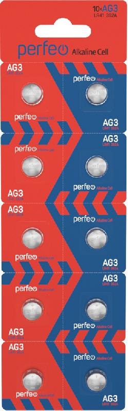Perfeo AG3 LR41/10BL Alkaline Cell (|200/3200 PF_4005)