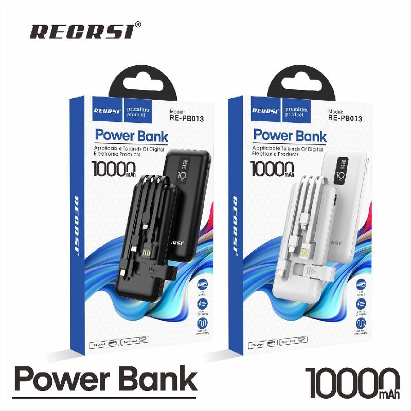 Портативный аккумулятор RECRSI RE PB013 10 000 mAh (Чёрный)