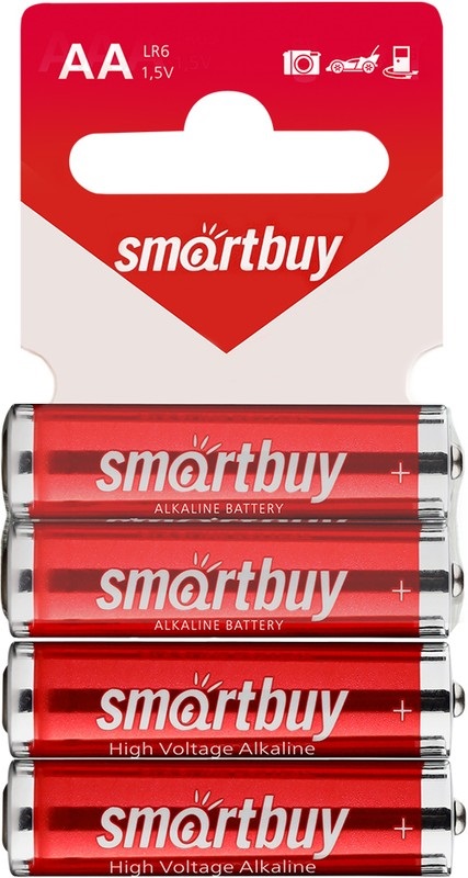Батарейка алкалиновая с подвесом Smartbuy LR6/4SB (60/720) (SBBA-2A04SB)