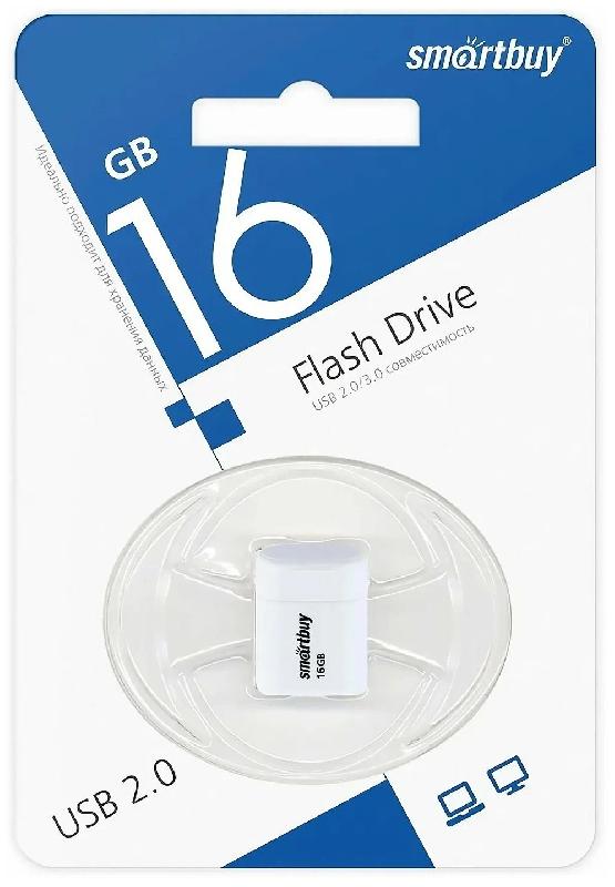 USB 2.0 накопитель Smartbuy 016 ГБ серия Lara Белый (SB16GBLARA-W)