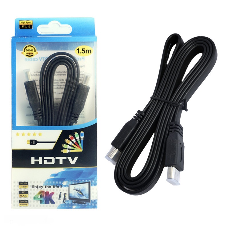 Кабель HDMI/HDMI &quot;MRM&quot; V1.4 плоский  1,5 м. A2751 в пласт.коробке