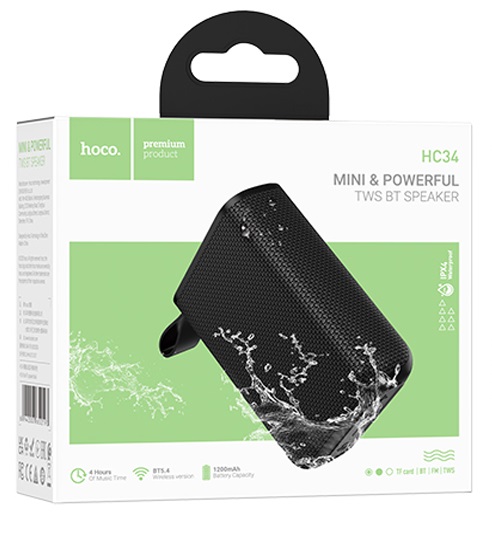 Колонка портативная HOCO, HC34, Star, Bluetooth, цвет: черный