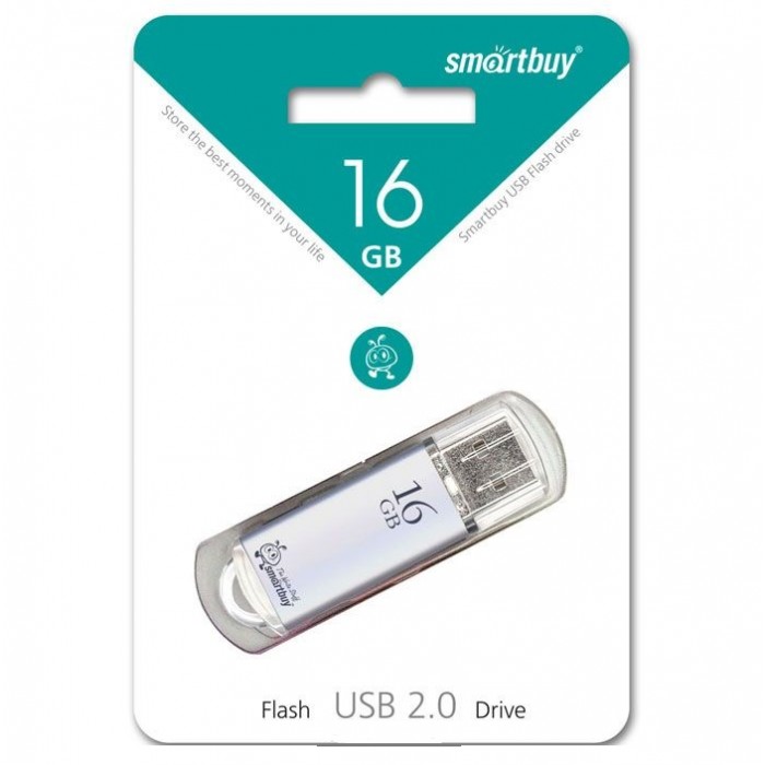 Накопитель USB Flash 16GB SmartBuy V-Cut (Серебристый)