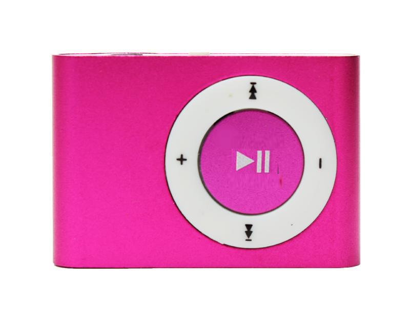 Плеер MP3 металлический с прищепкой (Розовый)