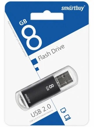 USB 2.0 накопитель Smartbuy 008 ГБ серия V-Cut Чёрный (SB8GBVC-K)