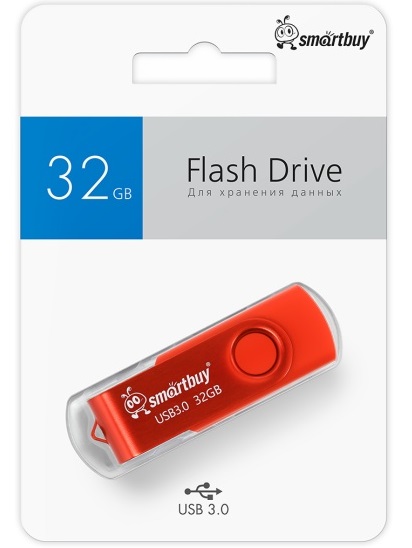 USB 3.0/3.1 накопитель Smartbuy 032 ГБ серия Twist Красный (SB032GB3TWR)