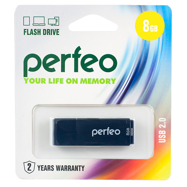Накопитель USB Flash  8GB Perfeo C04 (Чёрный)