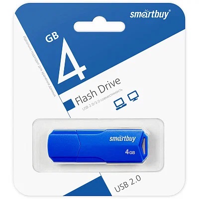 USB 2.0 накопитель SmartBuy 004 ГБ серия Clue Синий (SB4GBCLU-BU)