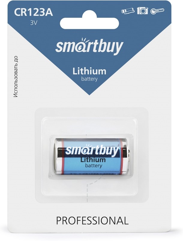 Литиевый элемент питания Smartbuy CR123A/1B (12/144) (SBBL-123A-1B)