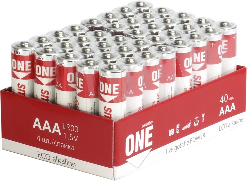Батарейка алкалиновая Smartbuy серия ONE LR03/40 bulk (40/960) (SOBA-3A40S-Eco)
