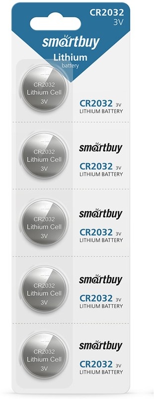 Литиевый элемент питания Smartbuy CR2032/5B (100/4000) (SBBL-2032-5B)