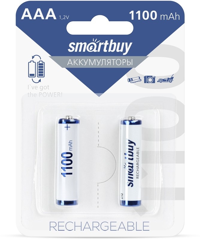 Аккумулятор NiMh Smartbuy AAA/2BL 1100 mAh (24/240) (SBBR-3A02BL1100)