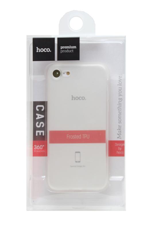 Силиконовый чехол hoco для iPhone 7 Plus прозрачный, матовый (в упаковке)  (Прозрачный, 0866)