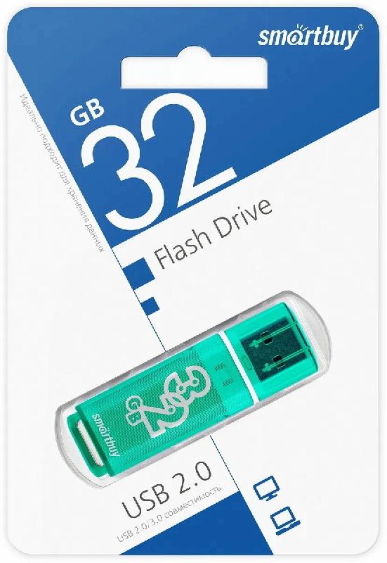USB 2.0 накопитель Smartbuy 032 ГБ серия Glossy Зелёный (SB32GBGS-G)
